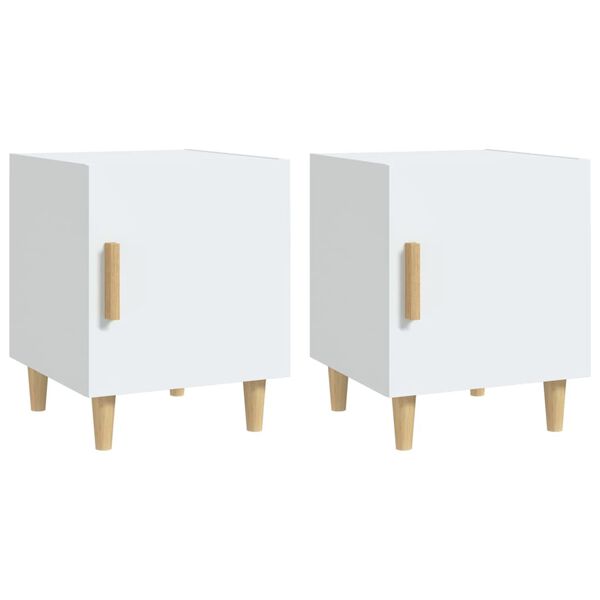 vidaXL Bedside Cabinets 2 pcs White Engineered Wood