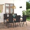 vidaXL 7 Piece Garden Dining Set Black and Brown