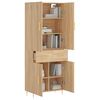 vidaXL Highboard Sonoma Oak 69.5x34x180 cm Engineered Wood
