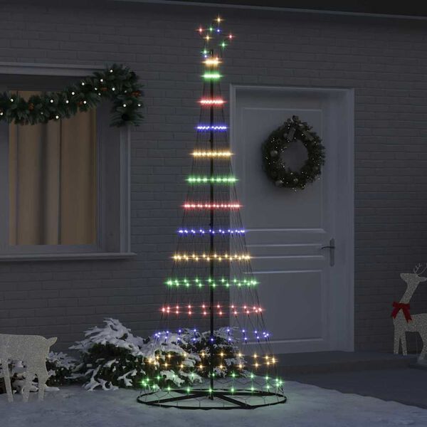 vidaXL LED Christmas Tree Multicolour 100 x 100 x 250 cm Metal