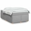 vidaXL Box Spring Bed with Mattress Light Grey 120x200 cm Fabric