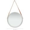 vidaXL Wall Mirror with Strap 50 cm Silver