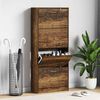 vidaXL Shoe Cabinet Smoked Oak 63x24x147 cm Engineered Wood