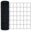 vidaXL Fence with Post Grey 0.6 x 50 m Steel and PVC