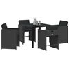 vidaXL Garden Dining Set 5 pcs Black Poly Rattan