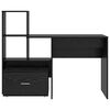 vidaXL Desk with Shelf Black Oak 131.5 x 50 x 106.5 cm Engineered Wood