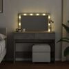 vidaXL Dressing Table with LED Concrete Grey 100x40x120 cm