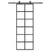 vidaXL Sliding Door with Hardware Set Black 76x205 cm ESG Glass