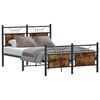 vidaXL Bed Frame without Mattress Smoked Oak 120x190 cm Small Double Engineered Wood