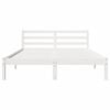 vidaXL Bed Frame White 225.5 x 145.5 x 69.5 cm Solid Pine Wood