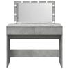 vidaXL Dressing Table with LED Concrete Grey 100x40x120 cm