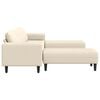 vidaXL Sofa with Cushion Cream 250 x 188 x 76 cm Corduroy Fabric