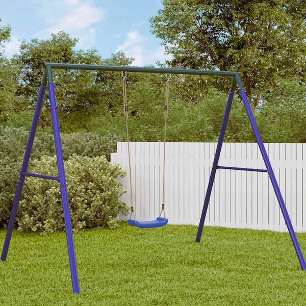 vidaXL Outdoor Swing Seat for Kids Single with Adjustable Rope Blue