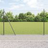 vidaXL Fence with Post Grey 1.6 x 10 m Steel and PVC