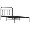 vidaXL Metal Bed Frame without Mattress with Headboard Black 107x203cm
