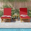 vidaXL Sun Lounger 2 pcs Brown 63 x 199 x 85cm Solid Acacia wood