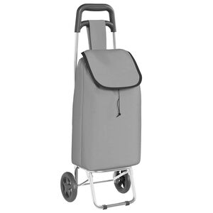 vidaXL Shopping Trolley Folding Grey 35 x 28 x 92 cm Oxford fabric