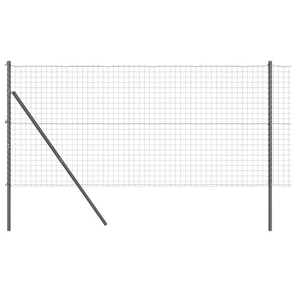 vidaXL Fence with Post Grey 1 x 10 m Steel and PVC