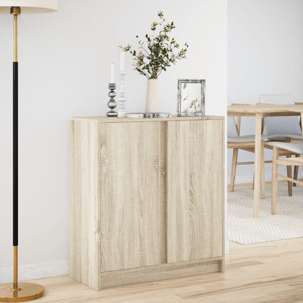 vidaXL Sideboard with LED Sonoma Oak 77x34x85 cm Engineered Wood