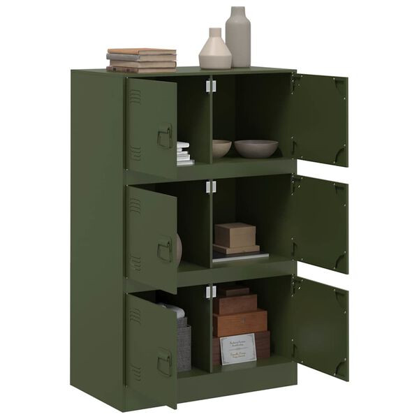 vidaXL Sideboard Olive Green 67x39x107 cm Steel
