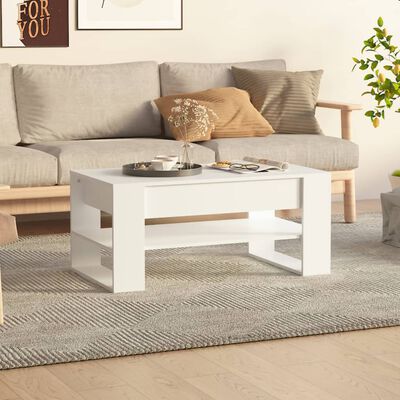 vidaXL Coffee Table White 102x55x45 cm Engineered Wood