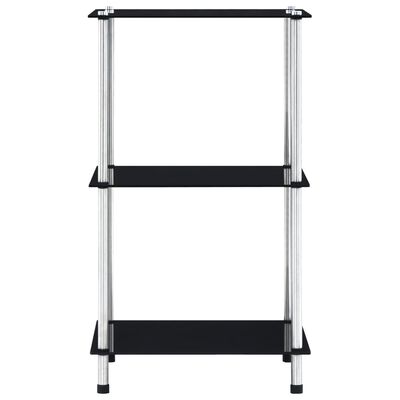 vidaXL 3-Tier Shelf Black 40x40x67 cm Tempered Glass