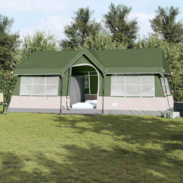 vidaXL Family Tent with Roof Green and Beige 622 x 295 x 238 cm