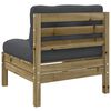 vidaXL Garden Sofa Armless with Cushions 2 pcs Impregnated Wood Pine