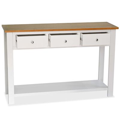 vidaXL Console Table 118x35x77 cm Solid Oak Wood