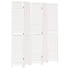 vidaXL Room Divider 5 Panels Retro White Solid Wood Paulownia