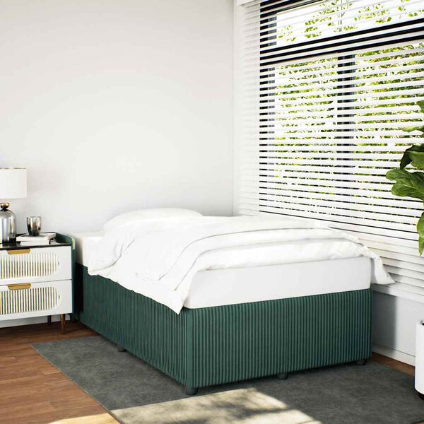 vidaXL Bed Frame without Mattress Dark Green 120x200 cm Velvet