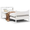 vidaXL Bed Frame with Headboard White 90x190 cm Single Solid Wood Pine