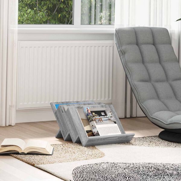 vidaXL Magazine Rack Grey Sonoma 53 x 40 x 28.5 cm Engineered Wood
