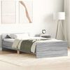 vidaXL Bed Frame without Mattress Grey Sonoma 75x190 cm Small Single Engineered Wood