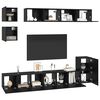 vidaXL TV Cabinet Set Wall-mounted 8 pcs Black Oak Engineered Wood