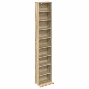 vidaXL CD Cabinet Sonoma Oak 33 x 23.5 x 175 cm Engineered Wood