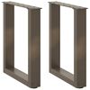 vidaXL Coffee Table Legs U-Shaped 2 pcs Natural Steel 28x(42-43) cm Steel