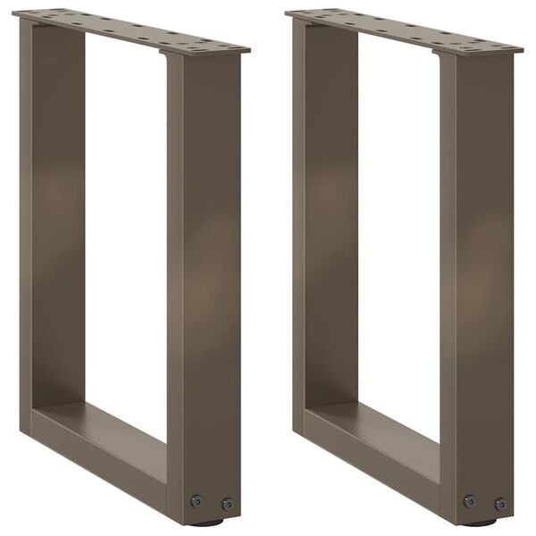 vidaXL Coffee Table Legs U-Shaped 2 pcs Natural Steel 28x(42-43) cm Steel