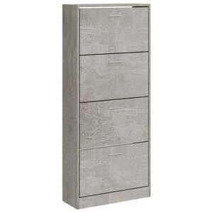 vidaXL Shoe Cabinet Concrete Grey 63x24x147 cm Engineered Wood