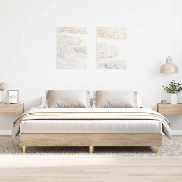 vidaXL Bed Frame without Mattress Sonoma Oak 160x200cm Engineered Wood