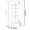 vidaXL Shoe Cabinet Grey Sonoma 32x35x92 cm Engineered Wood