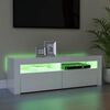 vidaXL TV Cabinet with LED Lights High Gloss White 120x35x40 cm