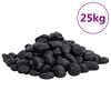 vidaXL Polished Pebbles 25 kg Black 2-5 cm
