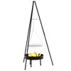vidaXL Campfire Tripod Black 92 x 92 x 171.5 cm Metal