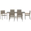 vidaXL Garden Dining Set 7 pcs Grey Poly Rattan