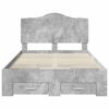 vidaXL Bed Frame Concrete Grey 135 x 190 cm Engineered Wood