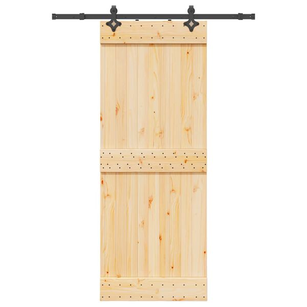 vidaXL Sliding Door with Hardware Set 80x210 cm Solid Wood Pine