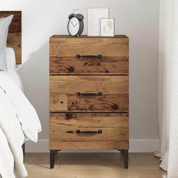 vidaXL Bedside Cabinet Old Wood 40 x 40.5 x 66 cm Engineered Wood