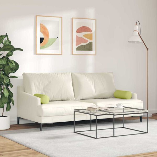 vidaXL Bolster Pillows 2 pcs Light Green Ø 15 x 40 cm Fabric