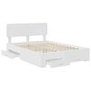 vidaXL Bed Frame with Headboard White 140 x 200 cm Engineered Wood